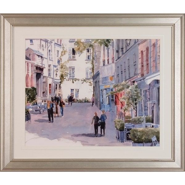 Watercolor Street Scenes Horizontal Framed Art Print Regarding Lines Framed Art Prints (View 9 of 15)