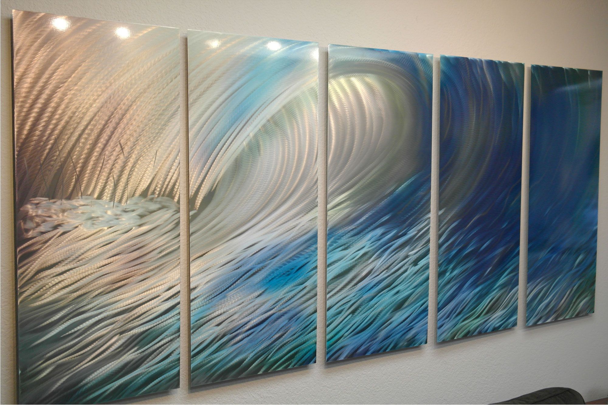 Wave 36x79 – Metal Wall Art Abstract Sculpture Modern Throughout Wave Wall Art (View 15 of 15)
