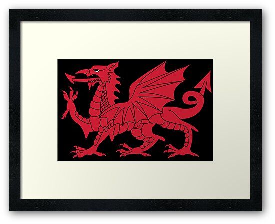 "welsh Dragon" Framed Art Printwickedcartoons | Redbubble In Dragon Tree Framed Art Prints (Photo 7 of 15)