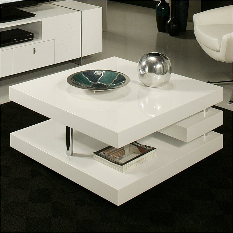 White High Gloss Coffee Table With Storage Ideas For Square High Gloss Coffee Tables (View 5 of 15)