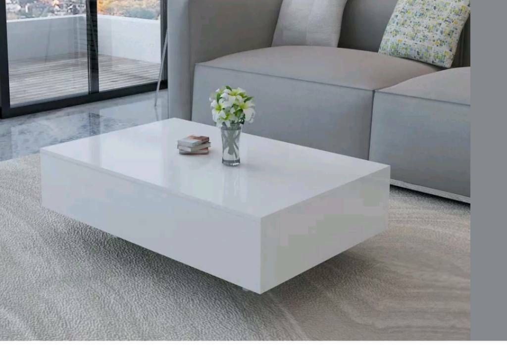 White High Gloss Floating Coffee Table | In Sefton Park Regarding Gloss White Steel Coffee Tables (View 4 of 15)