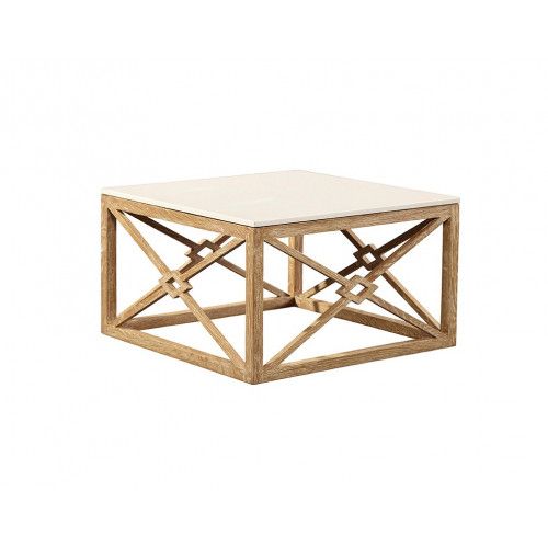 White Marble & Oak Geometric Design Coffee Table With Geometric White Coffee Tables (View 3 of 15)