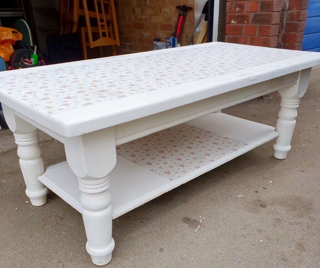 White Solid Wood Coffee Table | In Guildford, Surrey | Gumtree With Oceanside White Washed Coffee Tables (View 4 of 15)