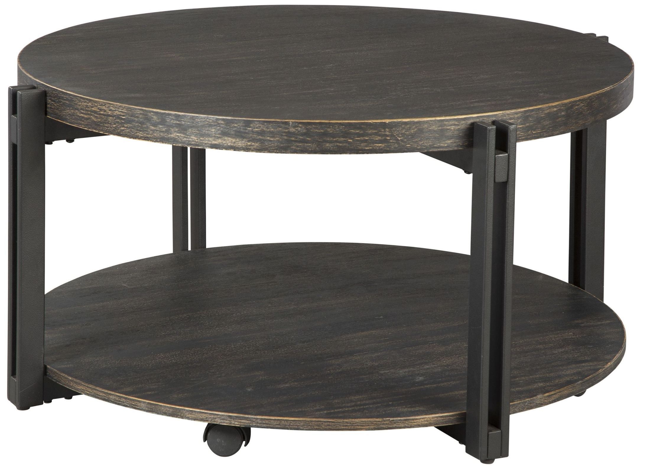 Winnieconi Black Round Cocktail Table, T857 8, Ashley Pertaining To Round Cocktail Tables (View 4 of 15)