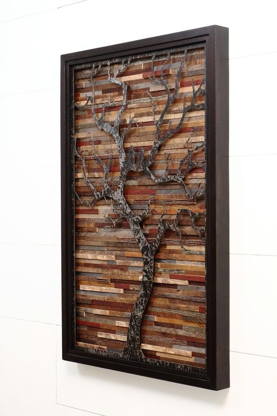 Wood Wall Art Made Of Old Barnwood And Natural Steel In Nature Wood Wall Art (View 11 of 15)