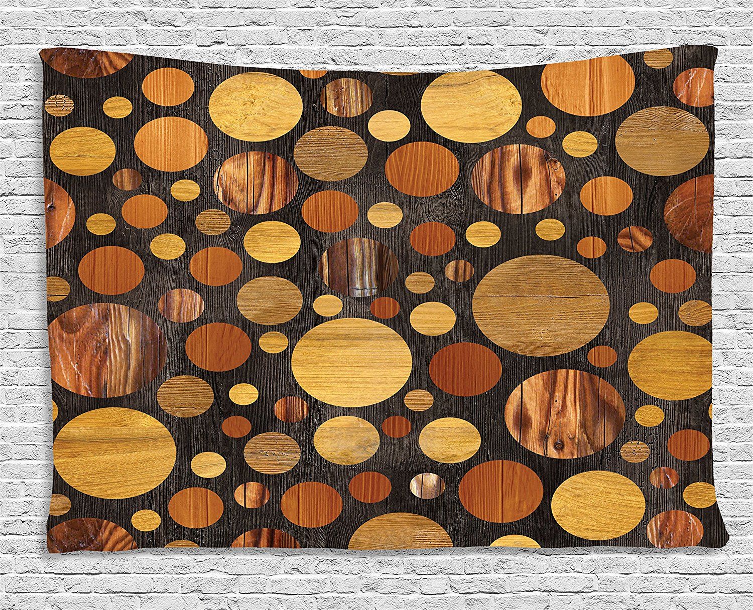 Wooden Wall Hanging Tapestry Brown Wood Textures Abstract For Oak Wood Wall Art (View 3 of 15)