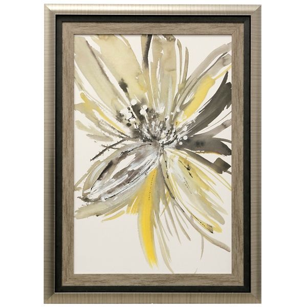 Yellow And Gray Floral Framed Art Print From Kirkland's Regarding Flower Framed Art Prints (View 10 of 15)