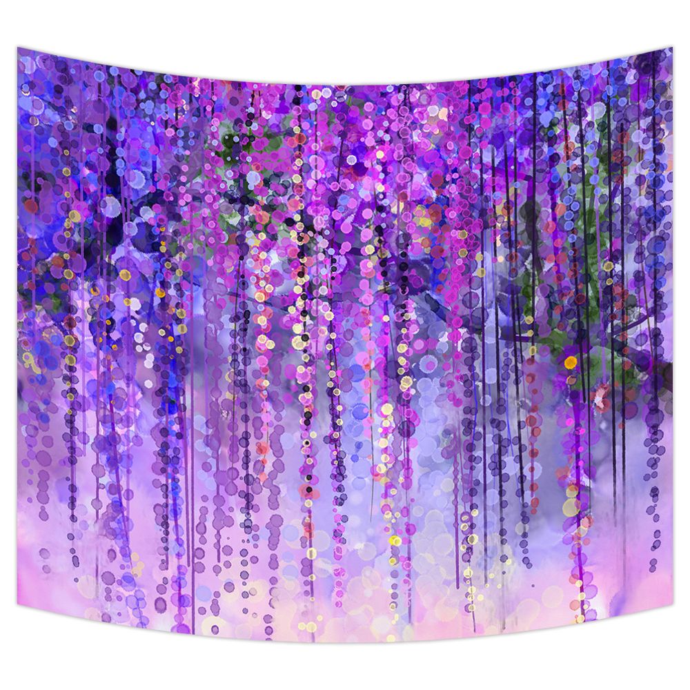 Ykcg Wisteria Flowers Tree Purple Violet Floral Wall With Flowers Wall Art (View 15 of 15)