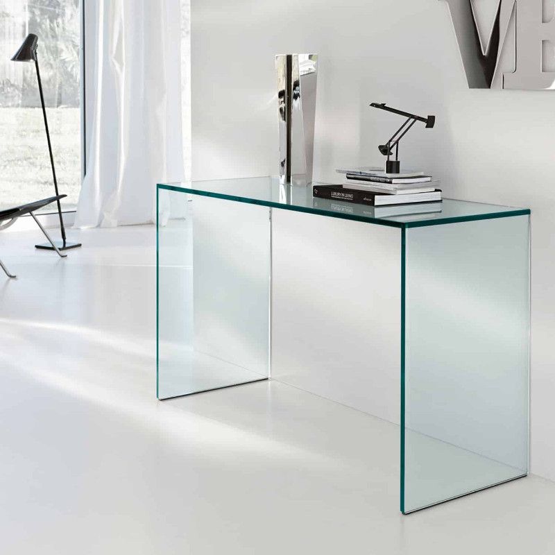 10 Glass Minimalist Console Tables For Modern Entryway In Stainless Steel And Glass Modern Desks (View 9 of 15)