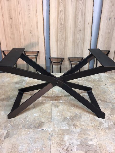 18 Inch Tall Steel "x Wing" Coffee Table Base! Flat Black Metal Table Intended For Matte Black Metal Desks (View 14 of 15)