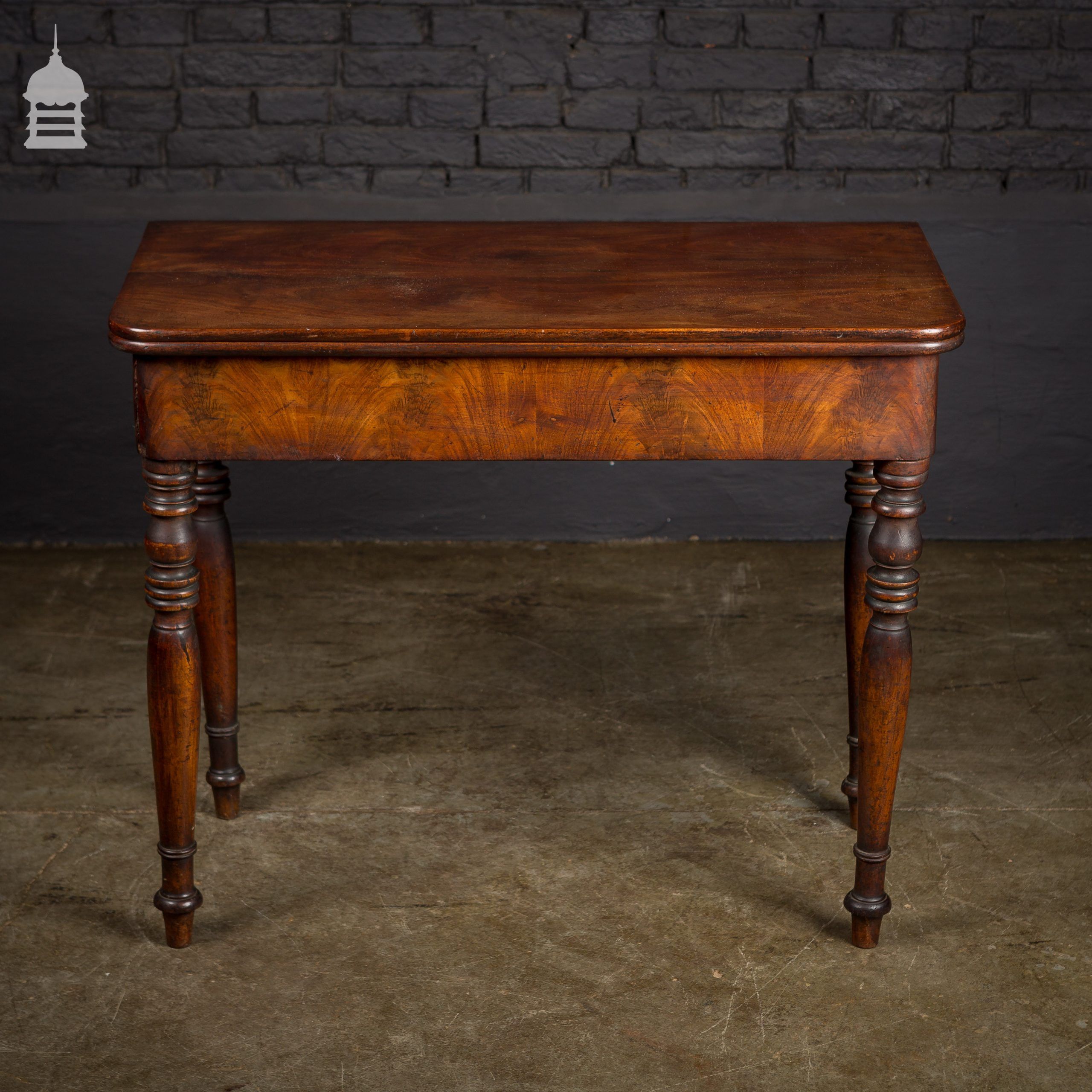 19th C Cuban Mahogany Swivel Top Fold Out Table With Turned Legs Inside Antique Foldout Console Tables (View 8 of 15)