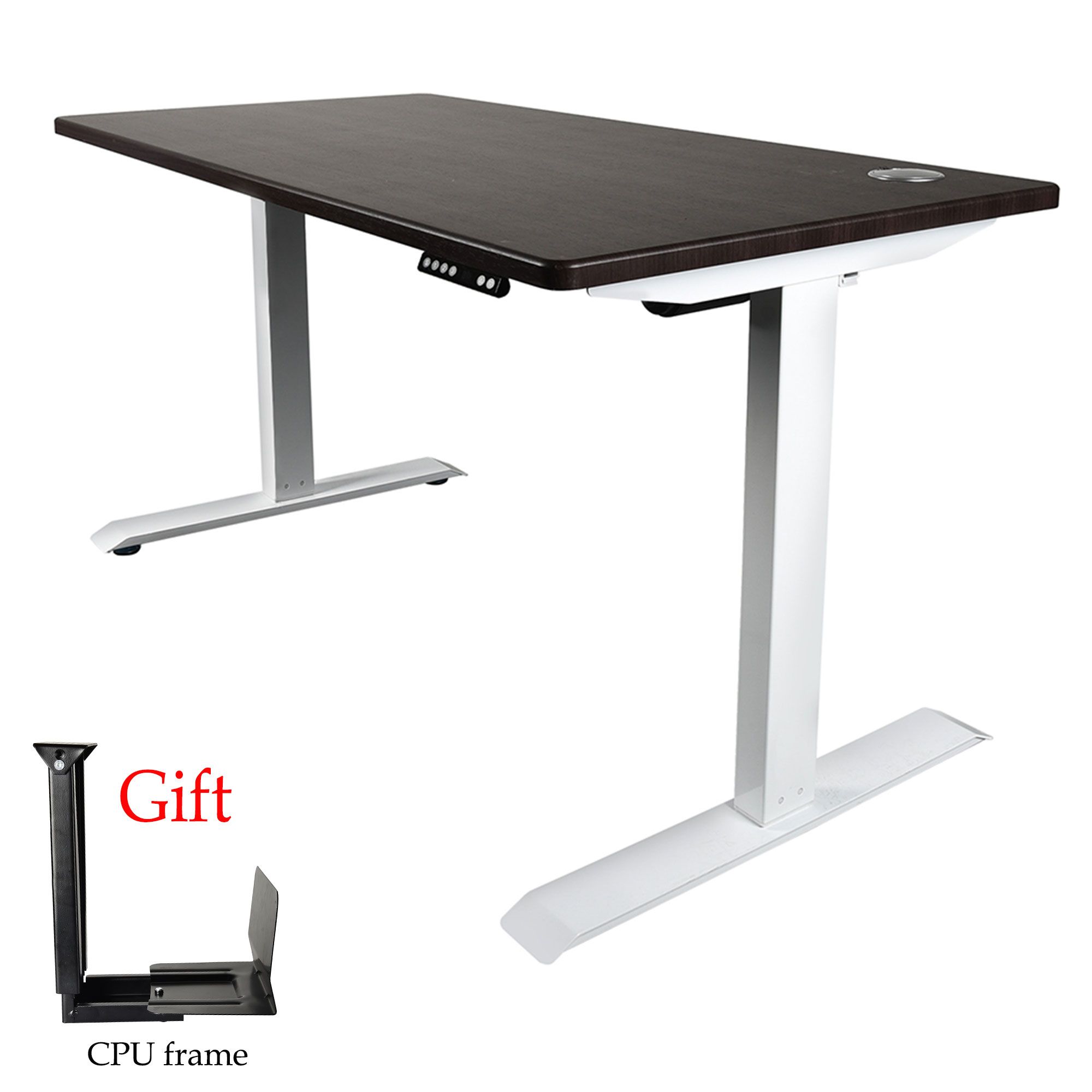47x23.5'' Electric Height Adjustable Standing Desk Sit Stand Electric Inside Cherry Adjustable Stand Up Desks (Photo 14 of 15)