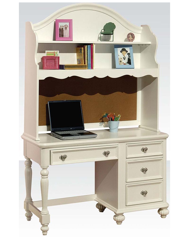 Acme Desk W/ Hutch Athena Ac30014dh Intended For White Traditional Desks Hutch With Light (View 9 of 15)