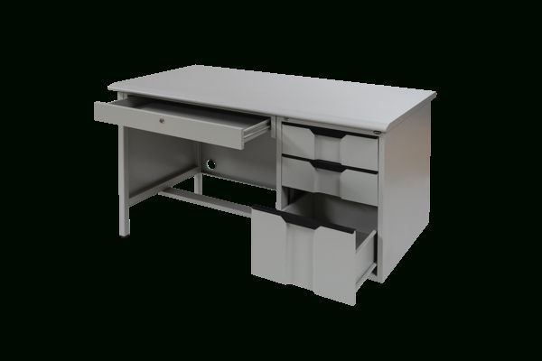 Ad 1200gy Image 1200 X 600 Metal Desk W/single Pedestal – Grey Regarding Gray Reversible Desks With Pedestal (Photo 10 of 15)