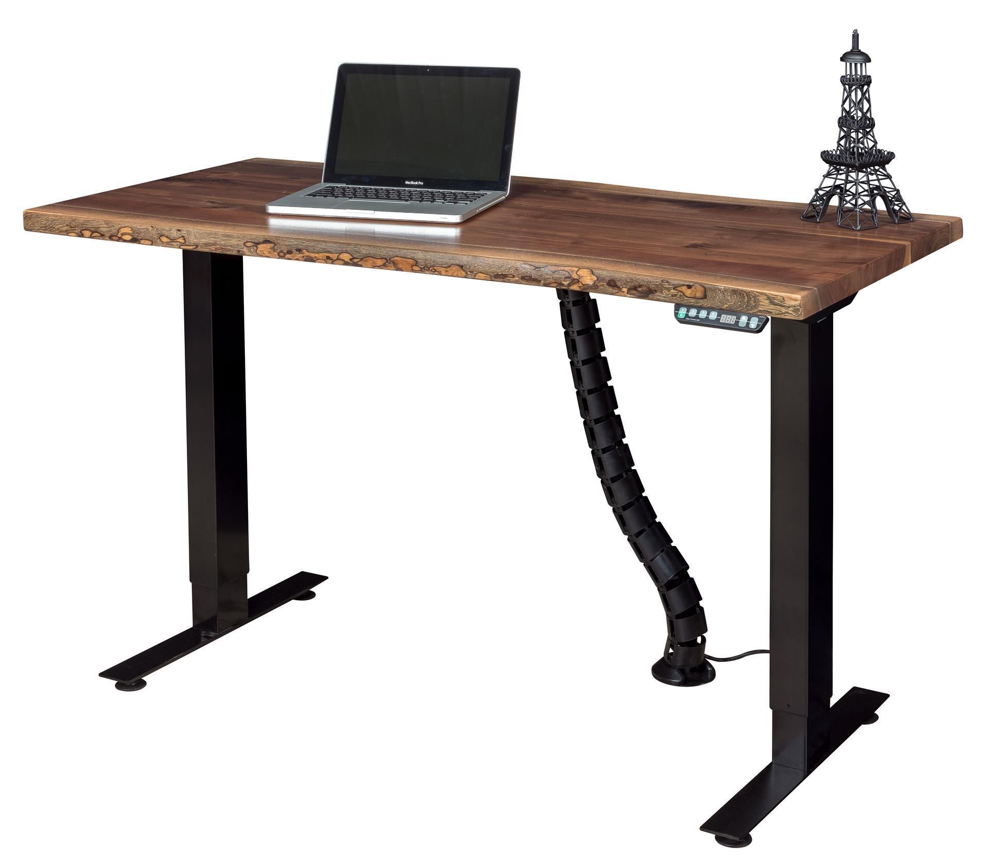 Adjustable Amish Standing Desk With Optional Live Edge Top In Walnut Adjustable Stand Up Desks (View 1 of 15)