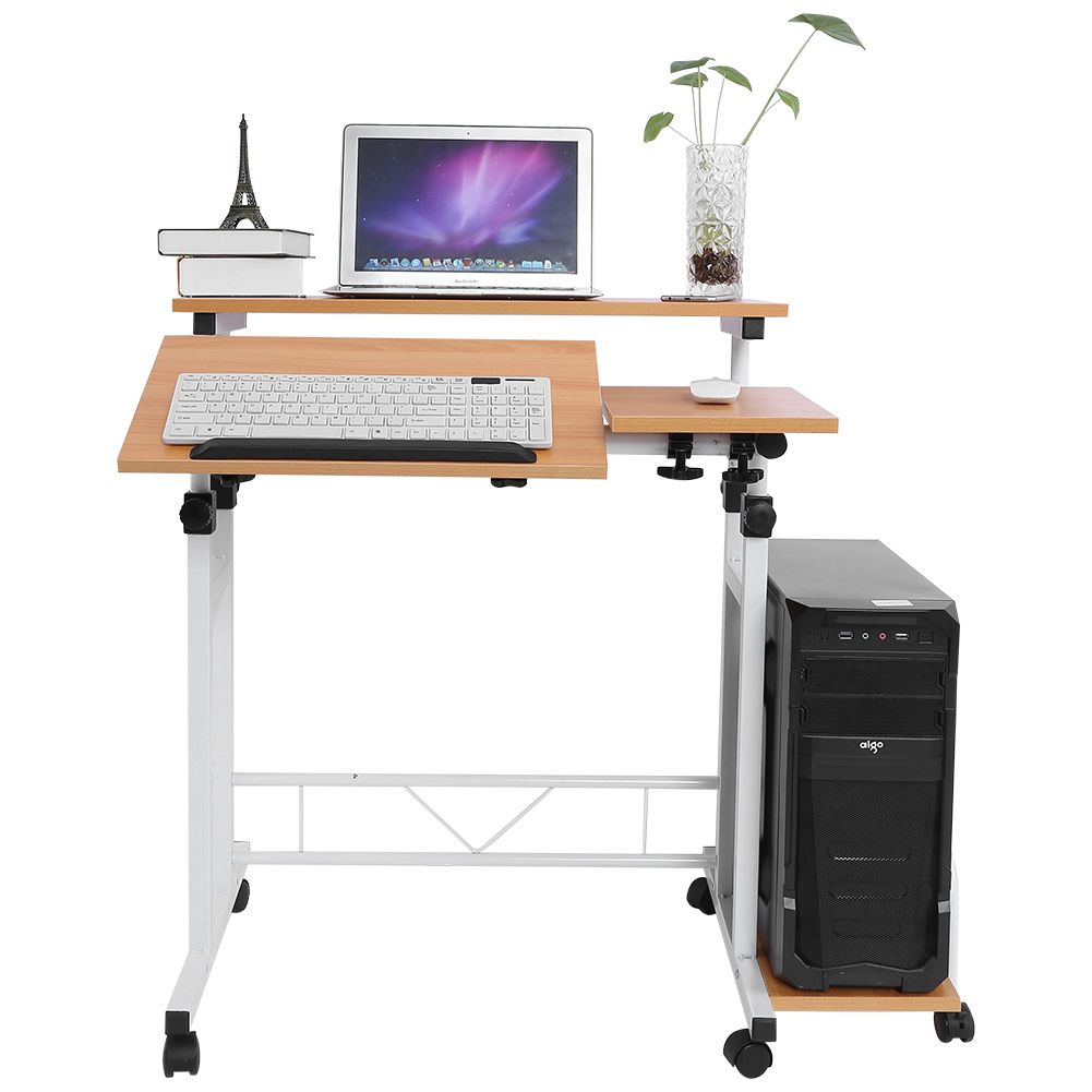 Adjustable Angle & Height Rolling Computer Desk Home Office Study In Green Adjustable Laptop Desks (View 5 of 15)