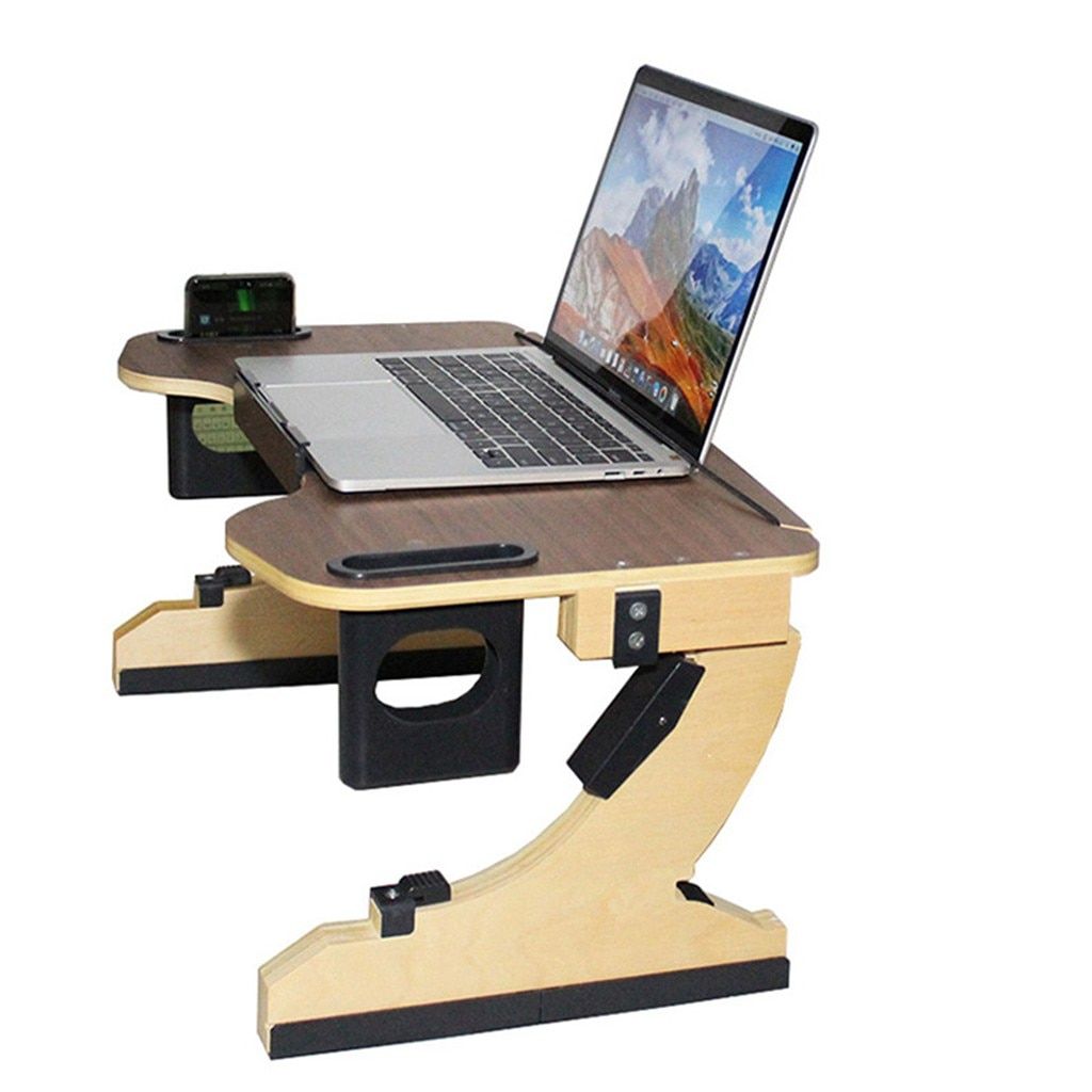 Adjustable Laptop Table Wooden Folding Notebook Tablet Desk Stand Inside Gray Wood Adjustable Reading Tables (View 11 of 15)