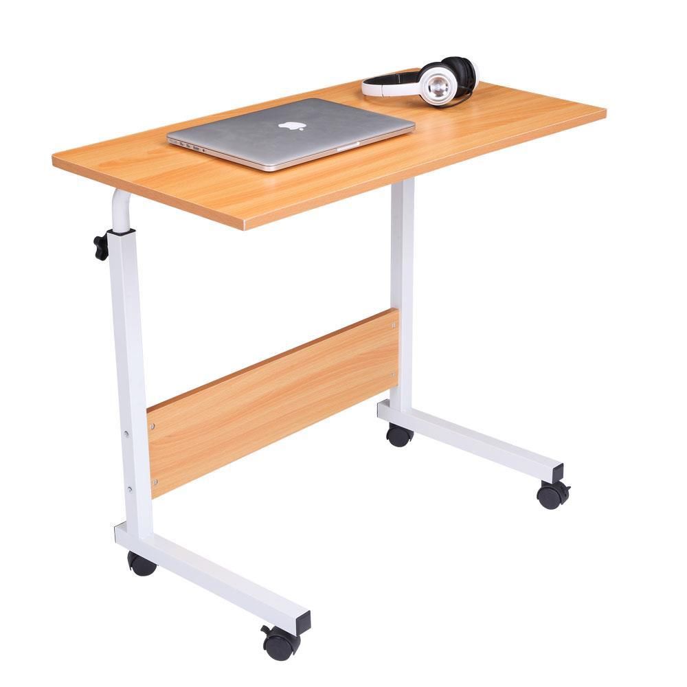 Adjustable Pc Laptop Notebook Rolling Table Desk Stand Overbed Table | Ebay With White Adjustable Laptop Desks (View 10 of 15)