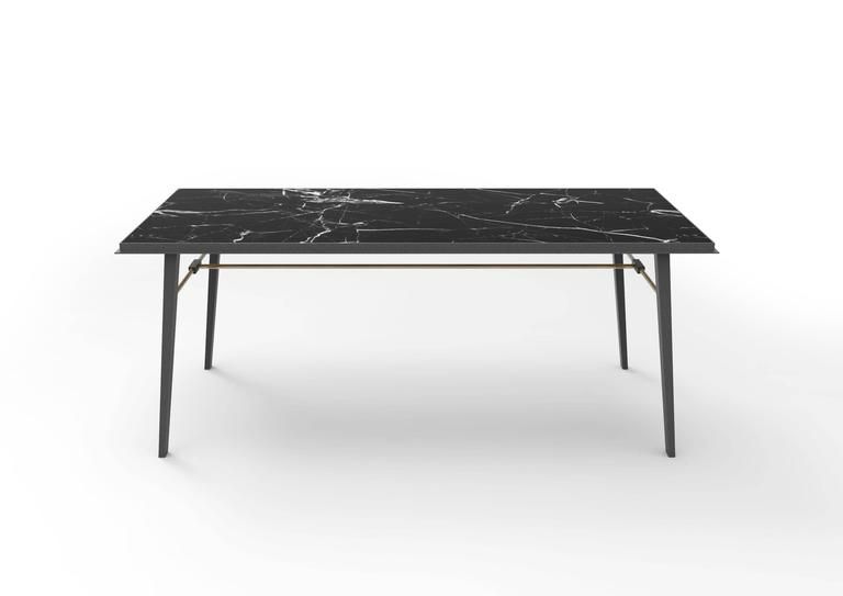 Aes Black Marble Contemporary Desk, Jan Garncarek For Sale At 1stdibs Inside Marble And Black Metal Writing Tables (View 15 of 15)