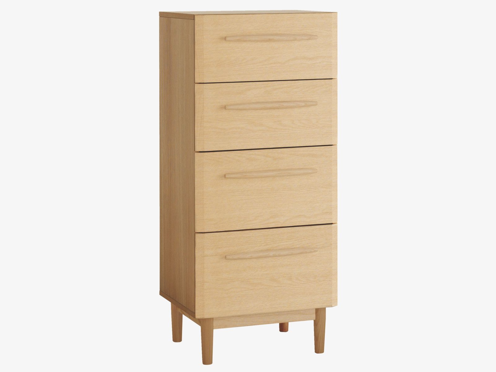 Aggy Natural Wood Oak 4 Drawer Tall Chest – Bedroom Furniture In Natural Peroba 4 Drawer Wood Desks (View 12 of 15)