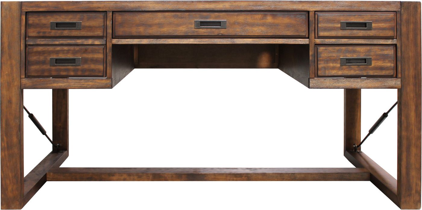 Allister Country Rustic 60" Writing Desk W/ Turnbuckle In Cognac Acacia Pertaining To Acacia Wood Writing Desks (View 5 of 15)