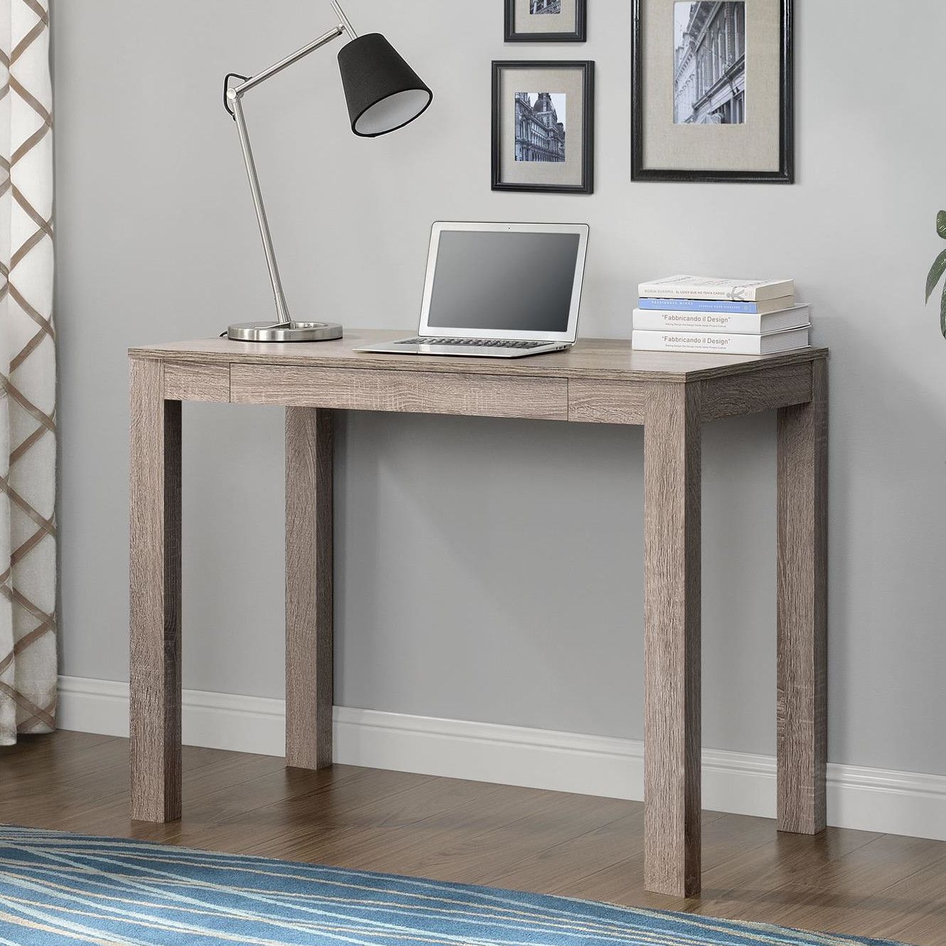 Altra Furniture Parsons Writing Desk With Drawer | Writing Desk With Inside Sonoma Oak 2 Tone Writing Desks (View 4 of 15)