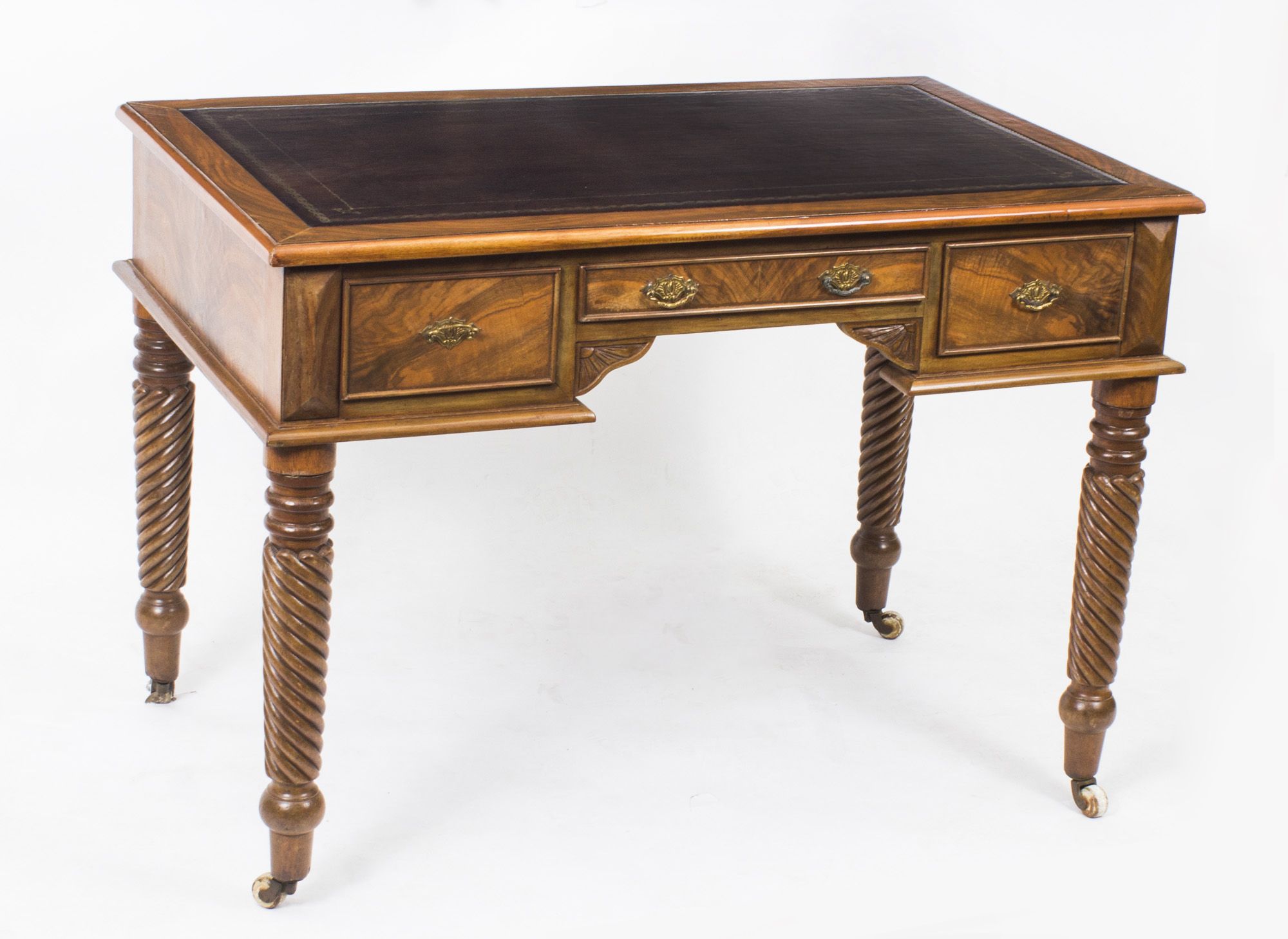 Antique Figured Walnut Writing Table Desk C (View 12 of 15)