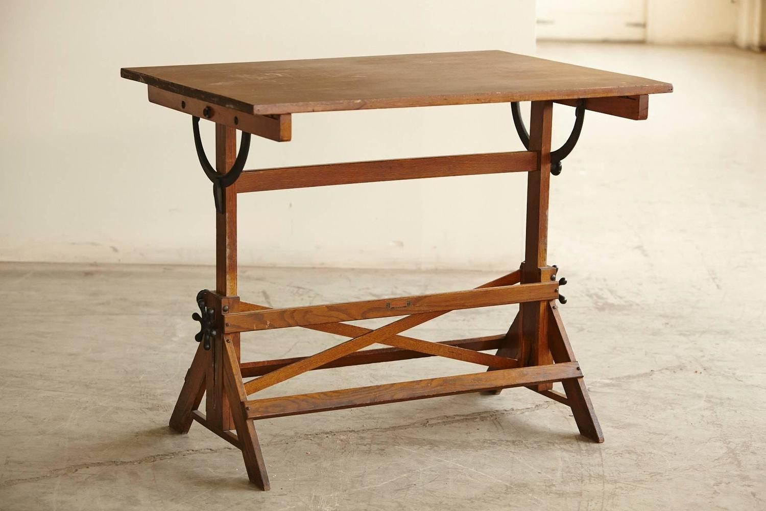 Antique Industrial American Oak Drafting Table At 1stdibs In Weathered Oak Tilt Top Drafting Tables (View 8 of 15)