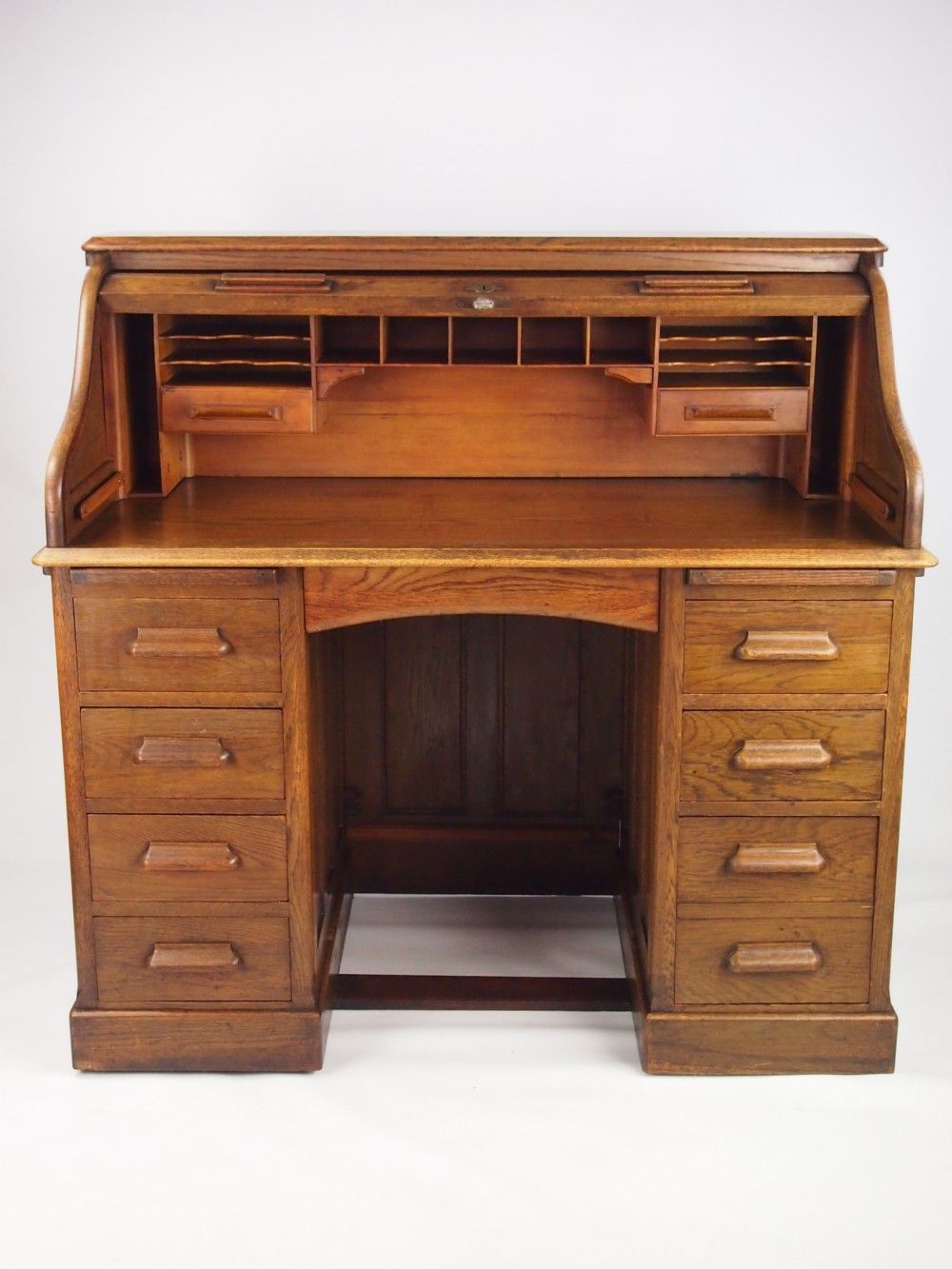 Antique Oak Roll Top Desk / Writing Bureau | 267705 | Sellingantiques.co (View 11 of 15)
