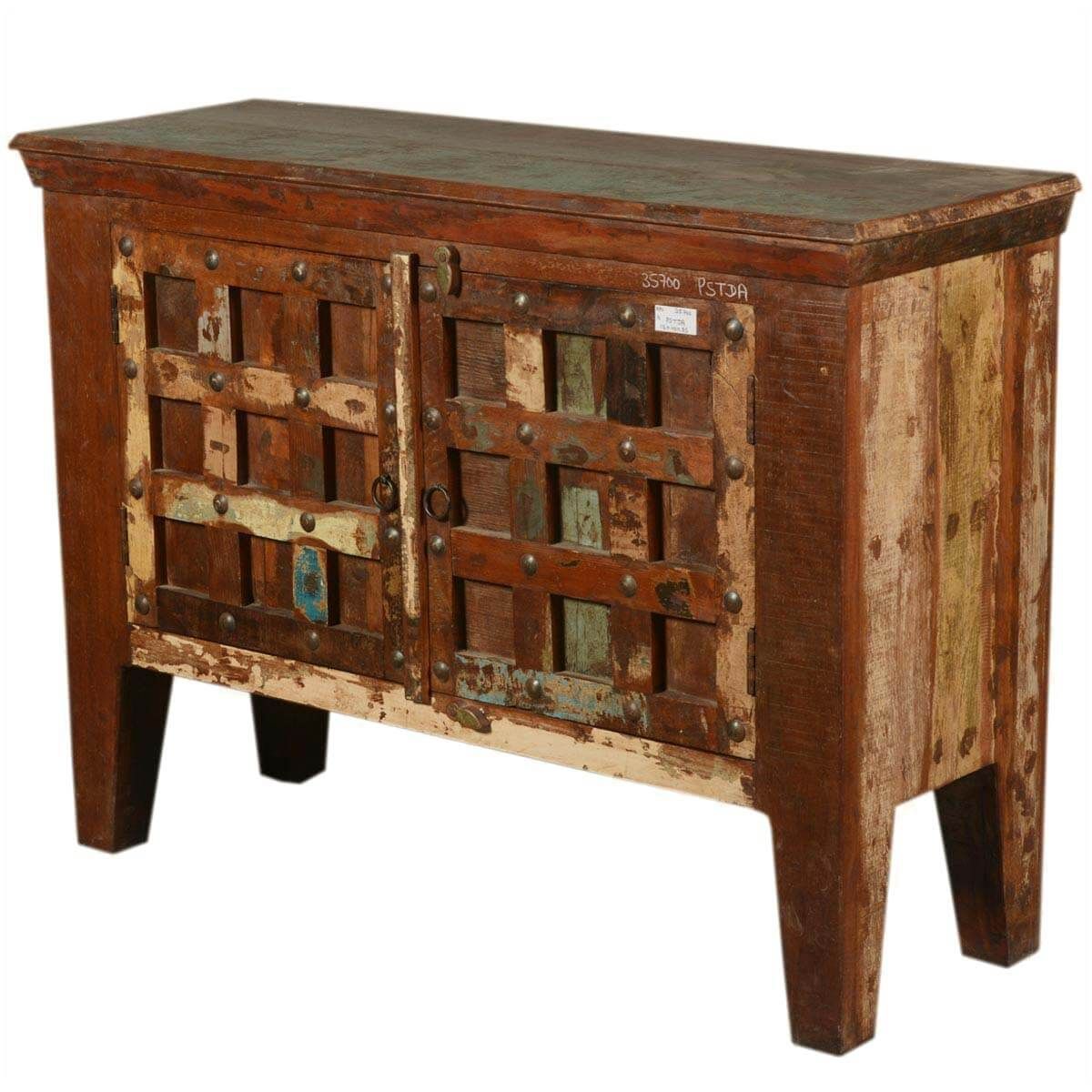 Antique Reclaimed Wood Sideboard Buffet Small Storage Cabinet With Regard To Wood Sideboards (View 17 of 18)
