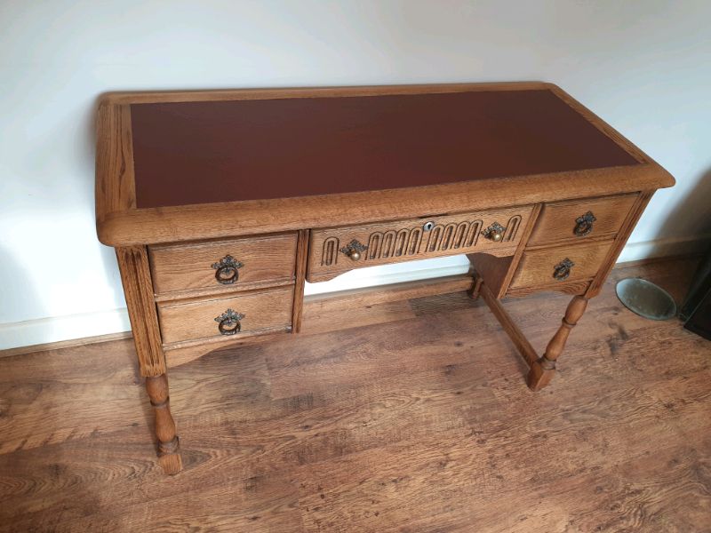Antique Solid Oak Georgian Writing Desk | In Rainham, London | Gumtree For Weathered Oak Wood Writing Desks (View 4 of 15)