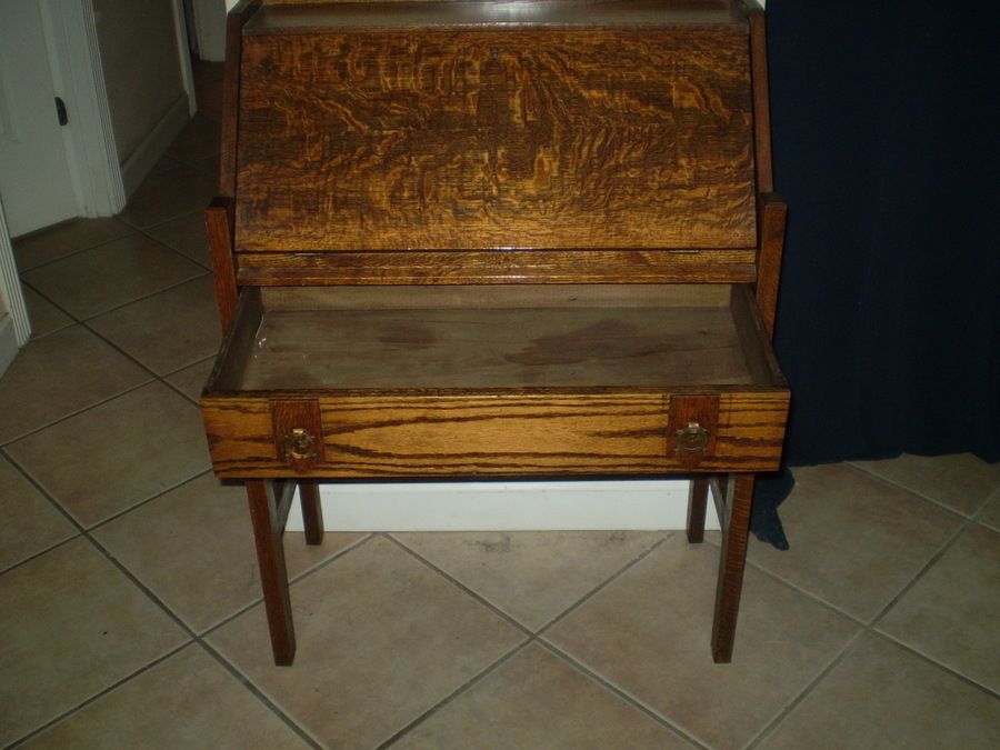 Antique Tiger Oak Writing Desk | My Antique Furniture Collection Pertaining To Reclaimed Oak Leaning Writing Desks (View 9 of 15)