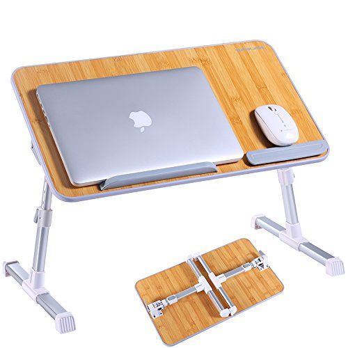 Bamboo Wood Grain – Adjustable Laptop Table, Superjare Portable In Cherry Wood Adjustable Reading Tables (View 1 of 15)