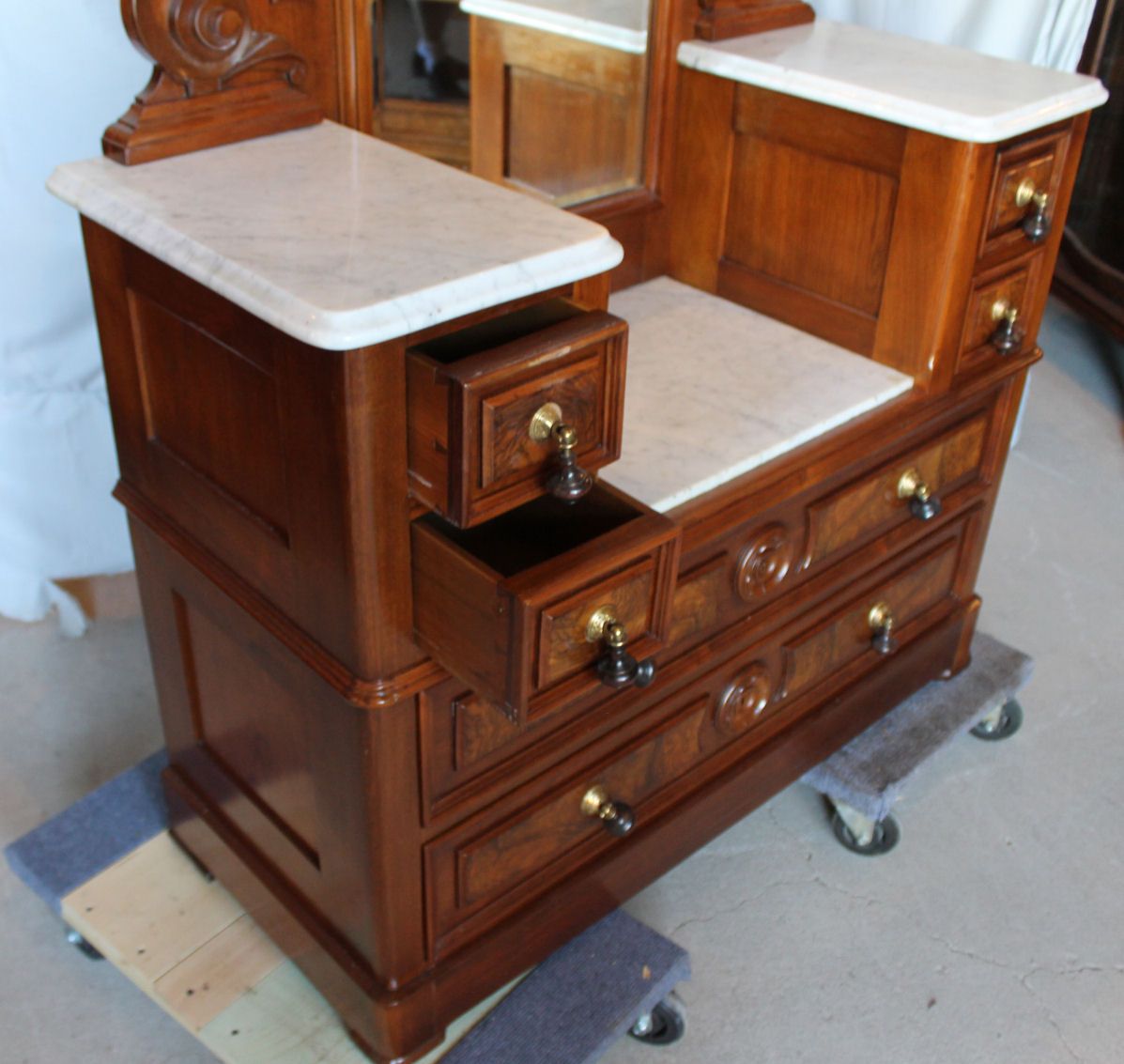 Bargain John's Antiques | Antique Victorian Walnut 3 Piece Bedroom Set Regarding Dark Walnut Desks And Chair Set (View 1 of 15)