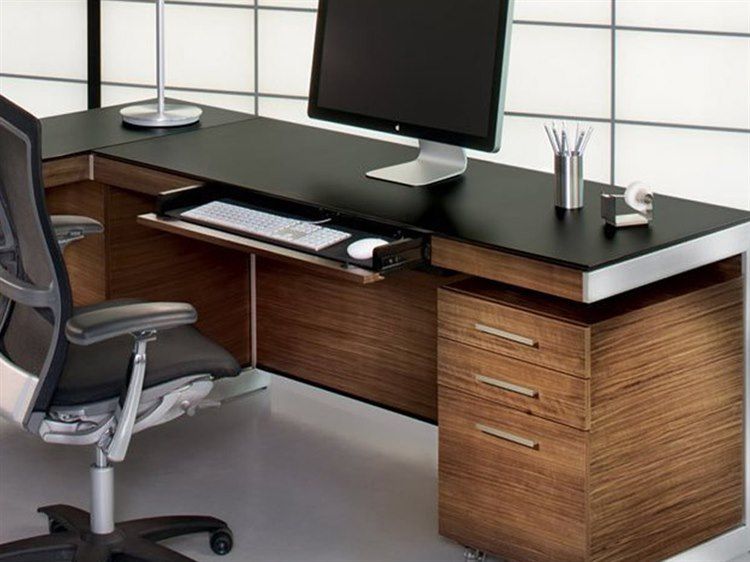 Bdi Sequel 60'' X 24'' Rectangular Natural Walnut Computer Desk With Inside Natural Walnut Computer Desks (View 5 of 15)