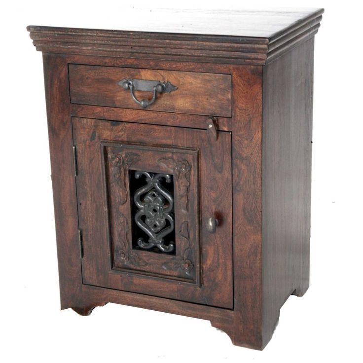 Bedroom Antique Rectangle Distressed Wood Nightstand Solid Wood And Throughout Antique Brown 2 Door Wood Desks (View 1 of 15)