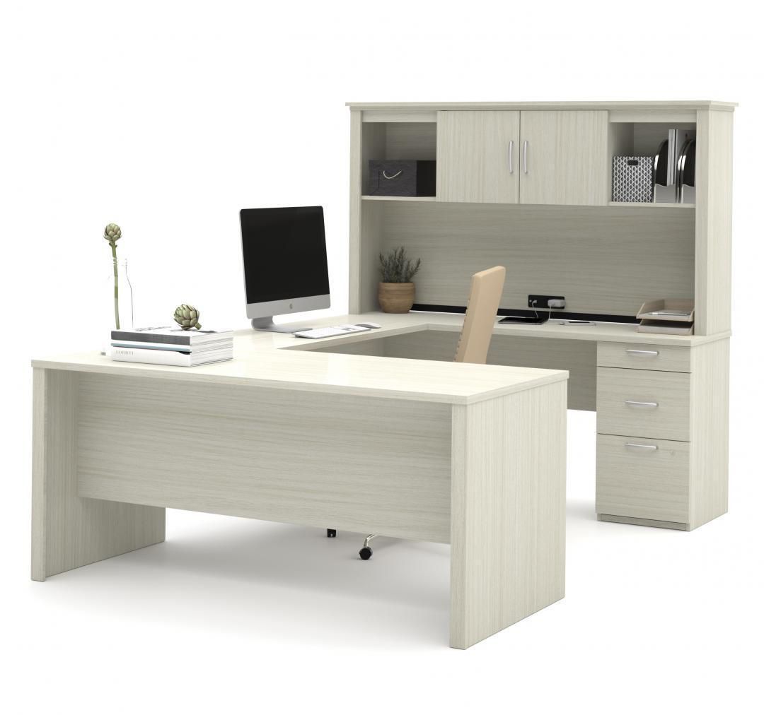 Bestar Logan U Shaped Desk | Walmart Canada Intended For Off White And Cinnamon Office Desks (View 3 of 15)