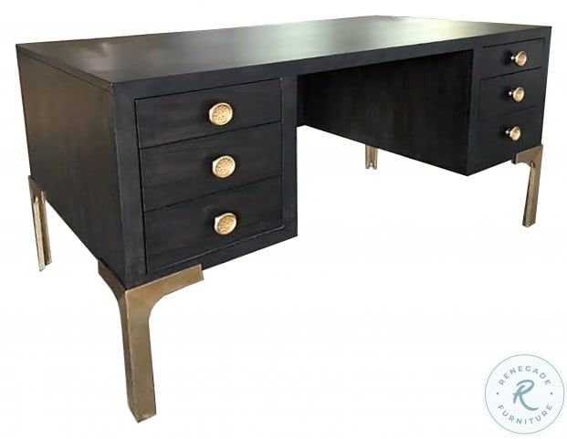 Black And Gold Writing Desk From Pulaski | Coleman Furniture | Desk Intended For Black And Gold Writing Desks (View 14 of 15)