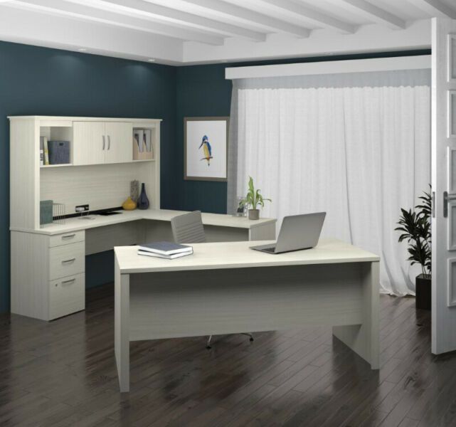 Brand New Office Desk (off White/cream Color) | Desks | Edmonton | Kijiji Regarding Off White And Cinnamon Office Desks (View 9 of 15)