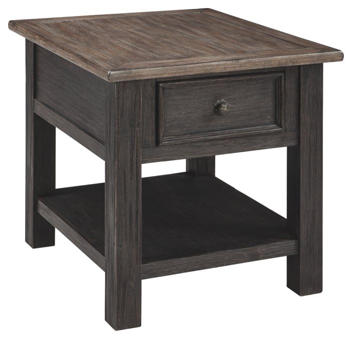 Brown And Black 1 Drawer And 1 Shelf Wooden End Table — Pier 1 Inside Black And Brown 5 Shelf 1 Drawer Desks (View 5 of 15)