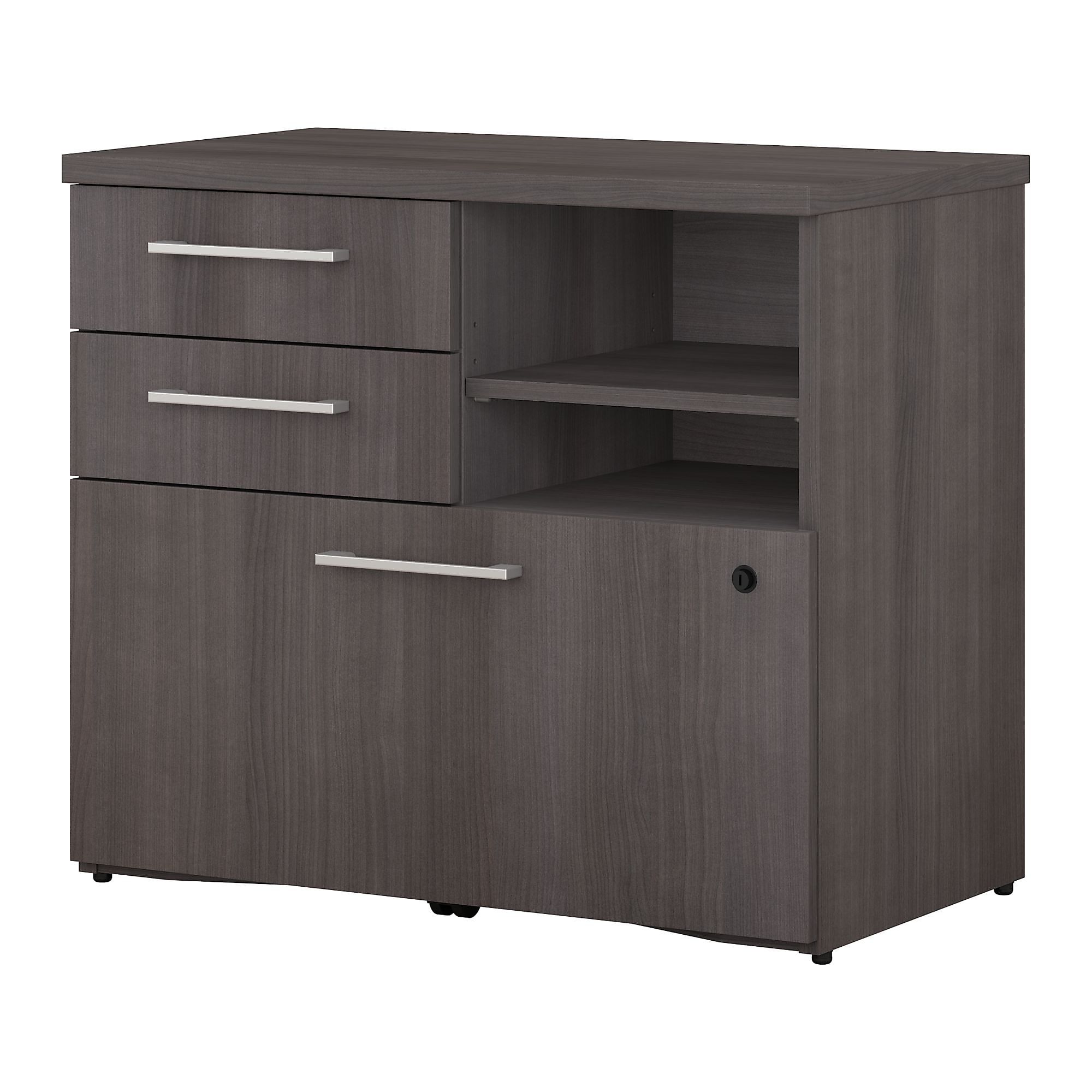 Bush Business Furniture 400 Series 30w File Cabinet Storm Gray/storm Pertaining To Brushed Antique Gray 2 Drawer Wood Desks (View 10 of 15)