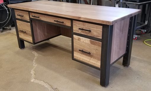 Buy A Hand Crafted Industrial Desk, Modern Desk, Metal Wood Desk, Made With Regard To Modern Teal Steel Desks (View 8 of 15)