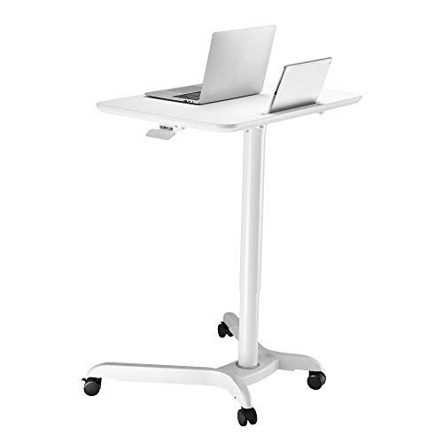Buy Avlt Power Pneumatic Height Adjustable Sit Stand Mobile Laptop Within Sit Stand Mobile Desks (View 11 of 15)