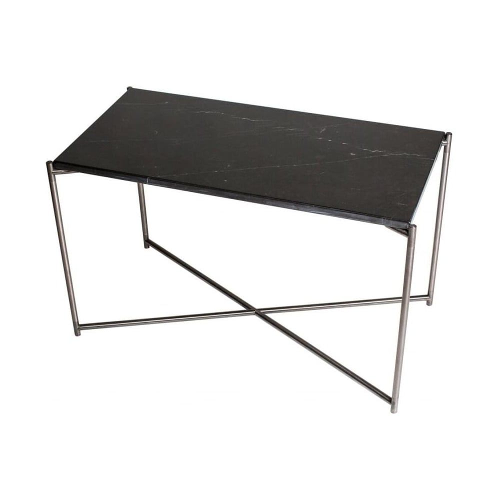 Buy Black Marble Rectangular Table & Gunmetal Base At Fusion Living Within Marble And Black Metal Writing Tables (Photo 4 of 15)