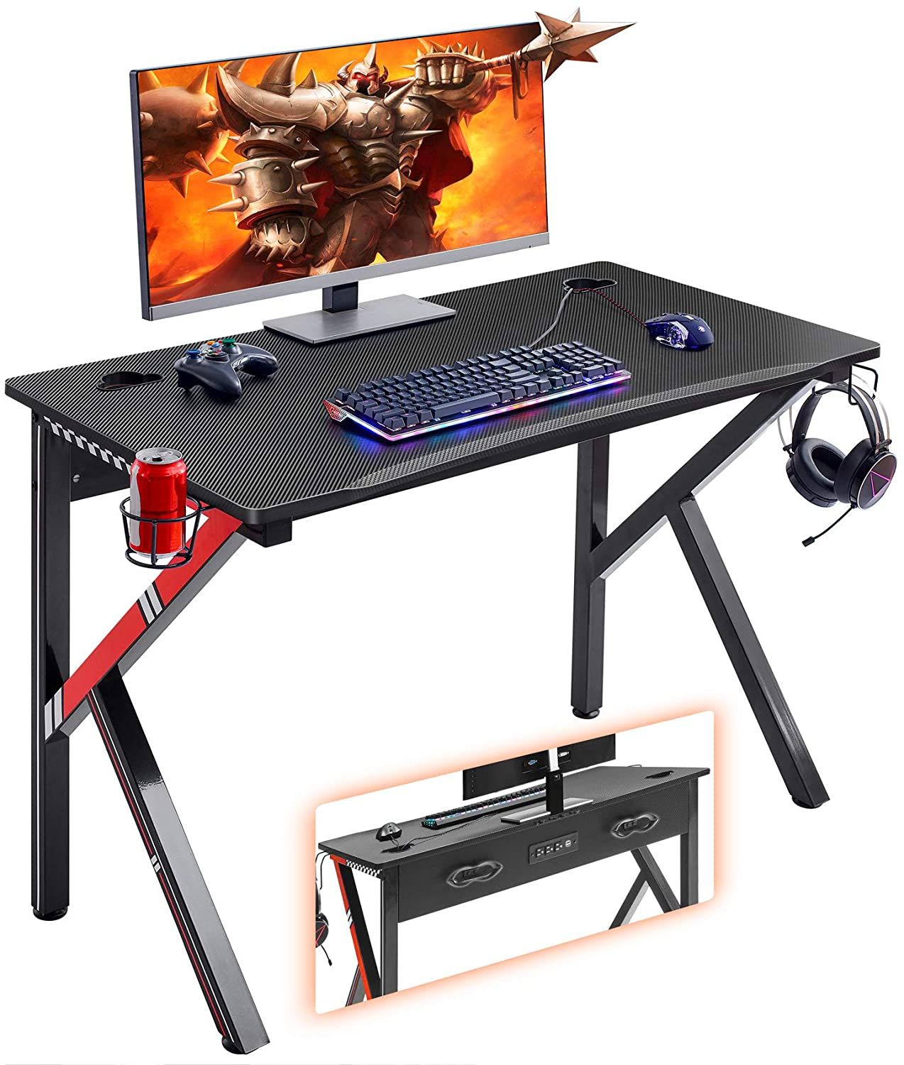 Buy Mr Ironstone Gaming Desk 45.2 W X  (View 5 of 15)
