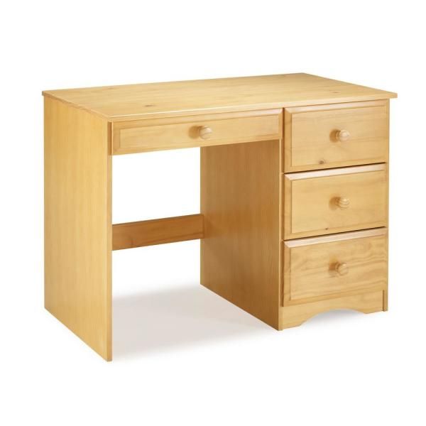 Camaflexi Essentials Natural 4 Drawer Writing Desk 41121 – The Home Depot Intended For Wood Center Drawer Computer Desks (Photo 6 of 15)