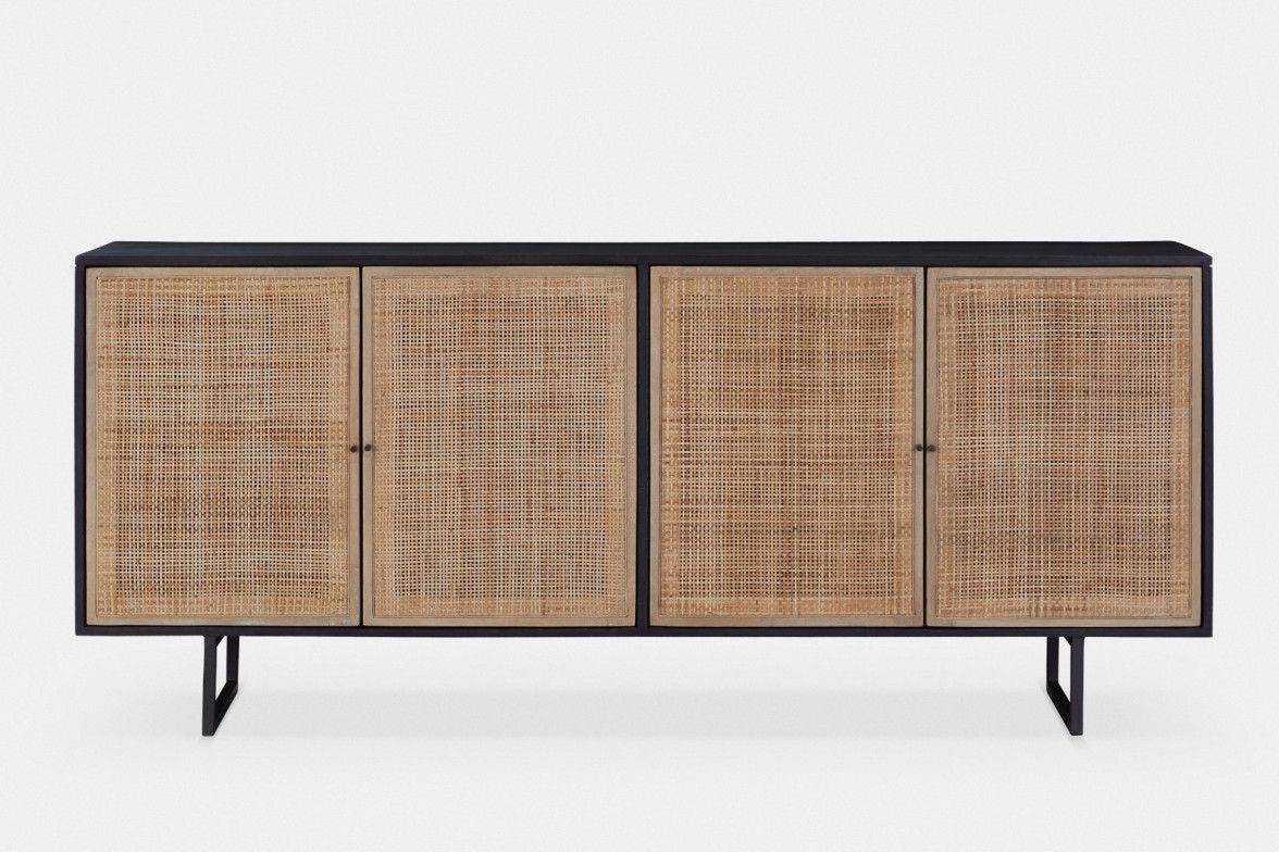 Carmel, Sideboard With Rattan Doors | Maison Corbeil In 2020 With Regard To Natural Mango And Light Cane Desks (View 13 of 15)