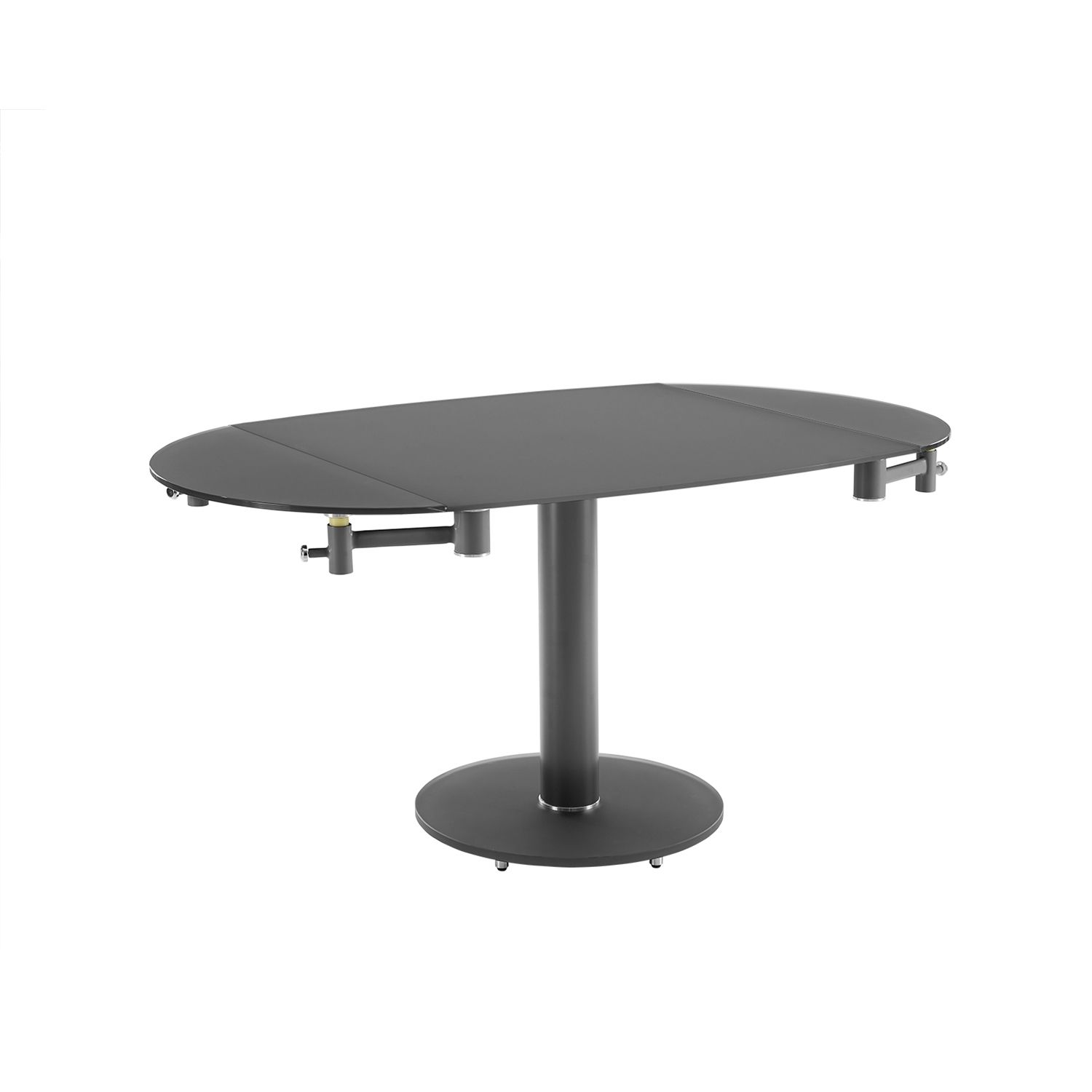 Casabianca Furniture Thao Dining Table In Gray Glass With Polished Inside Stainless Steel And Gray Desks (Photo 7 of 15)
