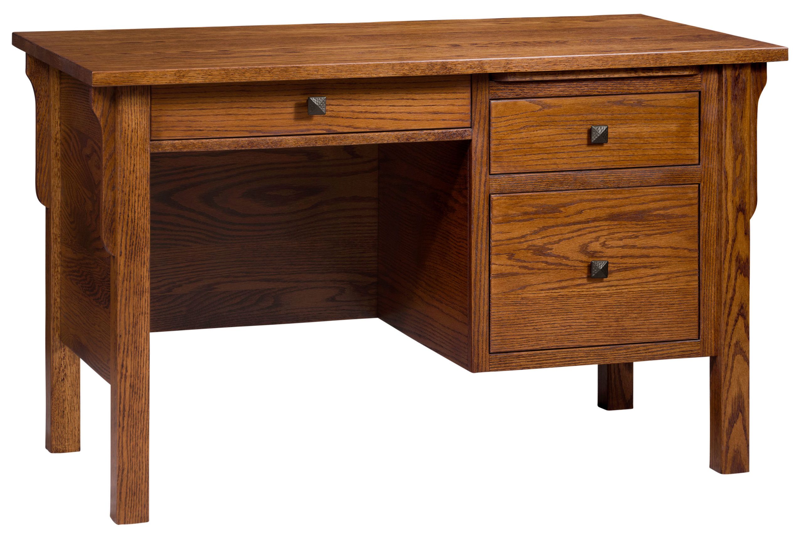 Centennial Single Pedestal Desk | Amish Solid Wood Desk | Kvadro Furniture Within Weathered Oak Wood Writing Desks (View 2 of 15)