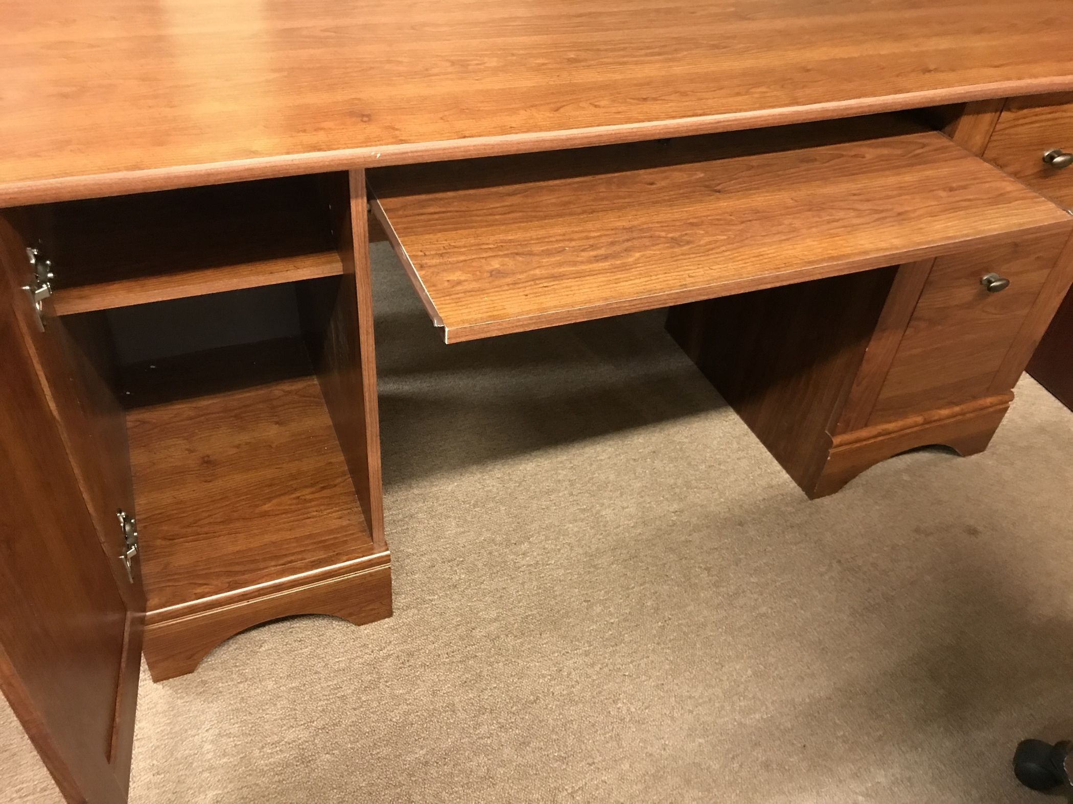 Cherry Finish Computer Desk | Delmarva Furniture Consignment Within Cherry Adjustable Laptop Desks (View 2 of 15)